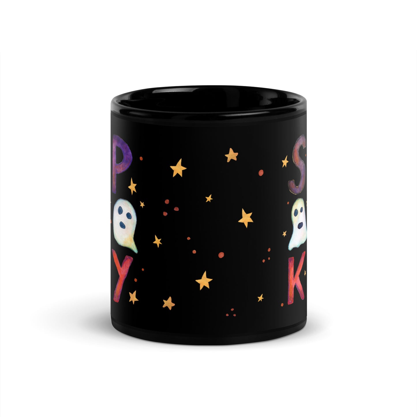 Spooky & Chic – Black Glossy Halloween Mug 🎃☕ - SANDRAAS