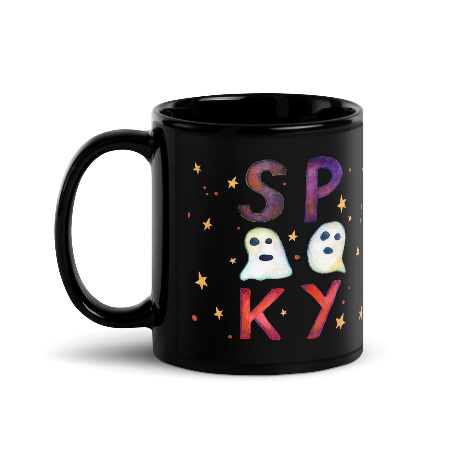 Spooky & Chic – Black Glossy Halloween Mug 🎃☕ - SANDRAAS