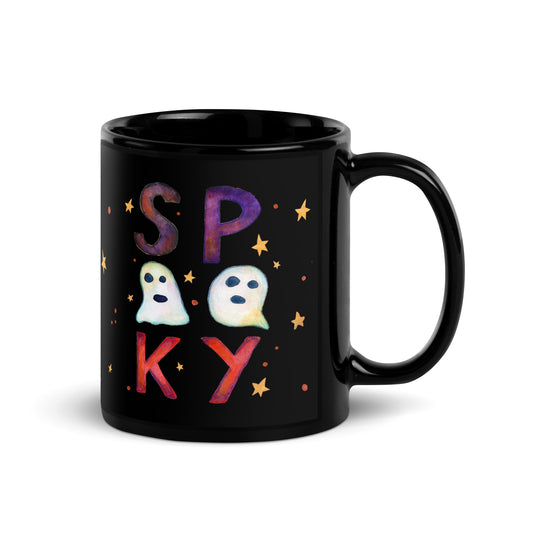 Spooky & Chic – Black Glossy Halloween Mug 🎃☕ - SANDRAAS