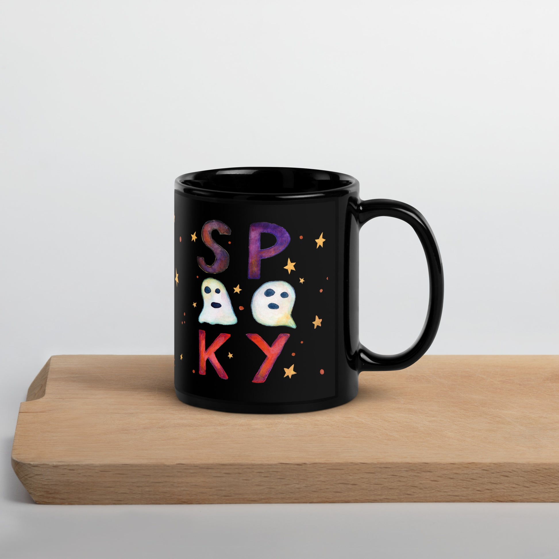 Spooky & Chic – Black Glossy Halloween Mug 🎃☕ - SANDRAAS