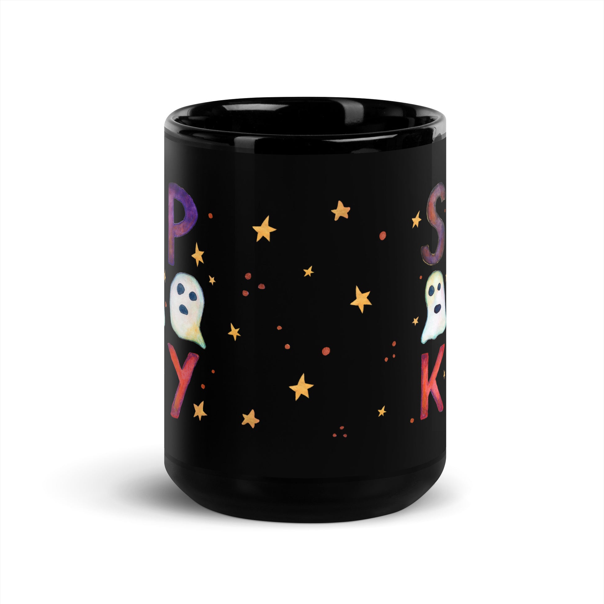 Spooky & Chic – Black Glossy Halloween Mug 🎃☕ - SANDRAAS