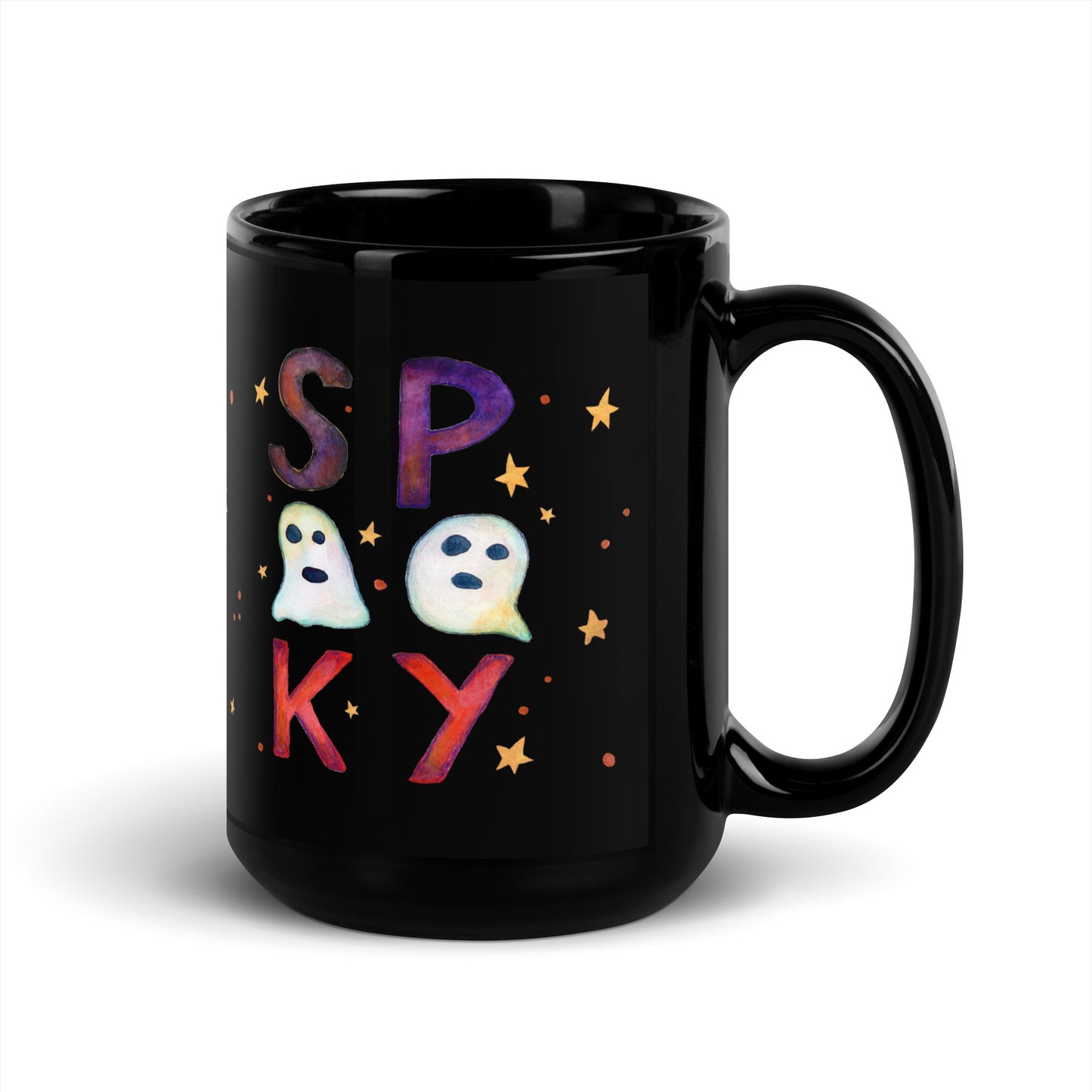 Spooky & Chic – Black Glossy Halloween Mug 🎃☕ - SANDRAAS
