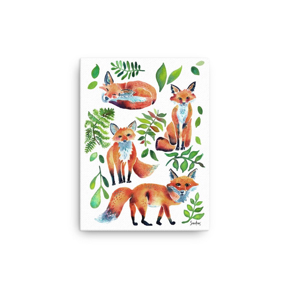 Whimsical Watercolor Fox Canvas – A Touch of Nature for Your Home 🦊🎨 - SANDRAAS