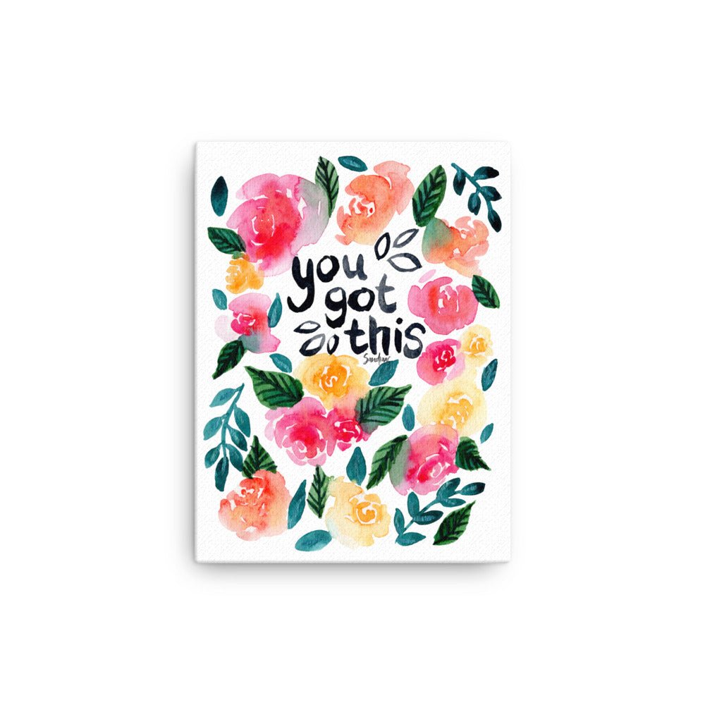 "You Got This" Watercolor Canvas – A Daily Dose of Motivation & Beauty 🌿✨ - SANDRAAS