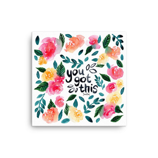 "You Got This" Watercolor Canvas – A Beautiful Reminder of Strength & Positivity 🌸✨ - SANDRAAS