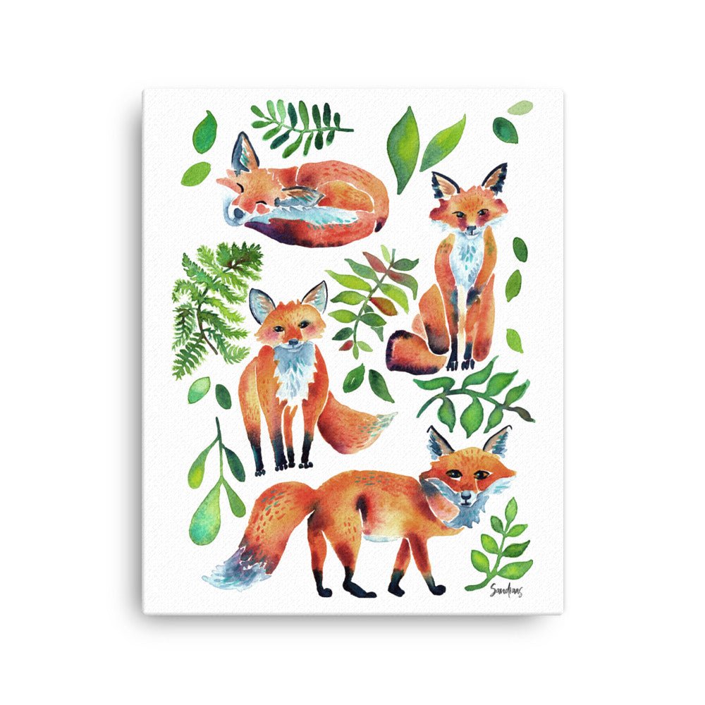 Whimsical Watercolor Fox Canvas – A Touch of Nature for Your Home 🦊🎨 - SANDRAAS