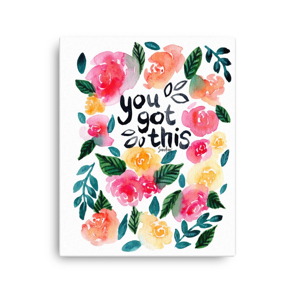 "You Got This" Watercolor Canvas – A Daily Dose of Motivation & Beauty 🌿✨ - SANDRAAS