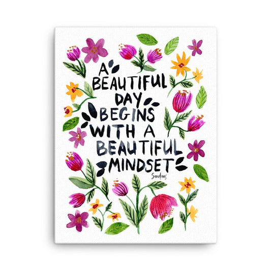 "A Beautiful Day..." – Inspirational Quote Canvas ☀️✨ - SANDRAAS