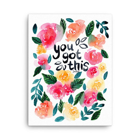 "You Got This" Watercolor Canvas – A Daily Dose of Motivation & Beauty 🌿✨ - SANDRAAS
