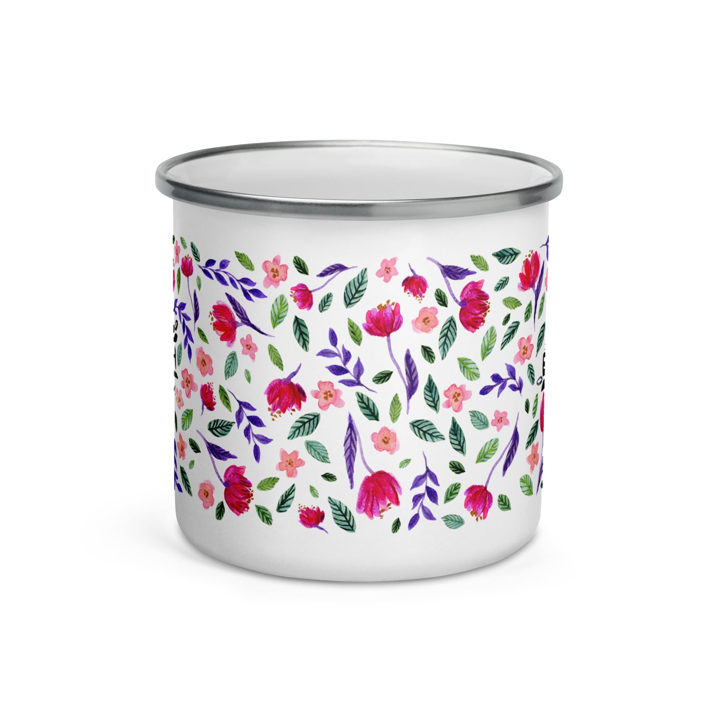 Enamel Mug – I Am Enough 🌸 – Watercolor Florals & Uplifting Vibes - SANDRAAS