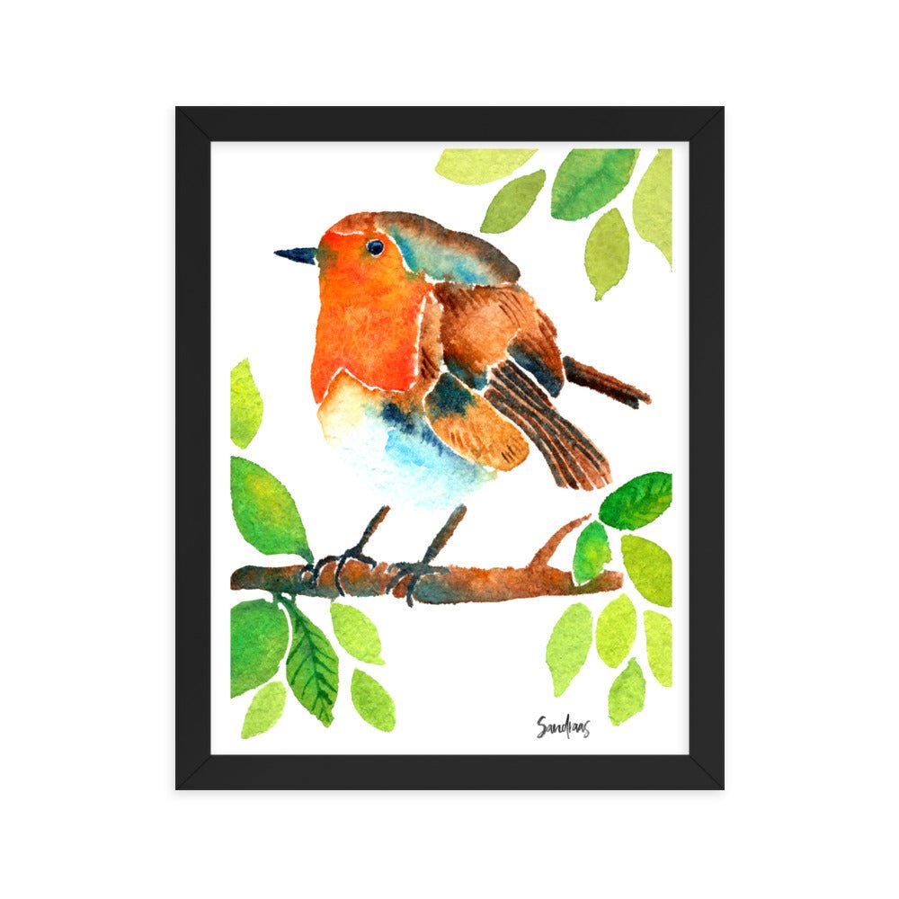 🎨 Framed Poster – Robin on a Branch – A Delicate Touch of Nature for Your Walls - SANDRAAS