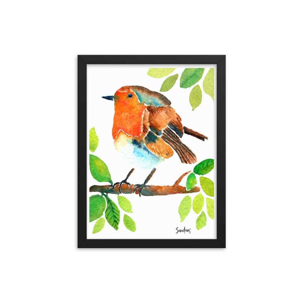 🎨 Framed Poster – Robin on a Branch – A Delicate Touch of Nature for Your Walls - SANDRAAS