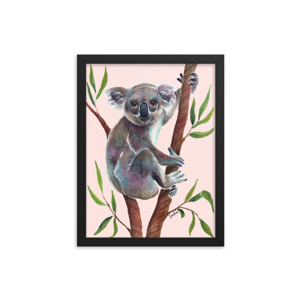 🐨 Framed Koala Bear Poster – Misty Rose Edition 🌸 - Framed Poster - SANDRAAS