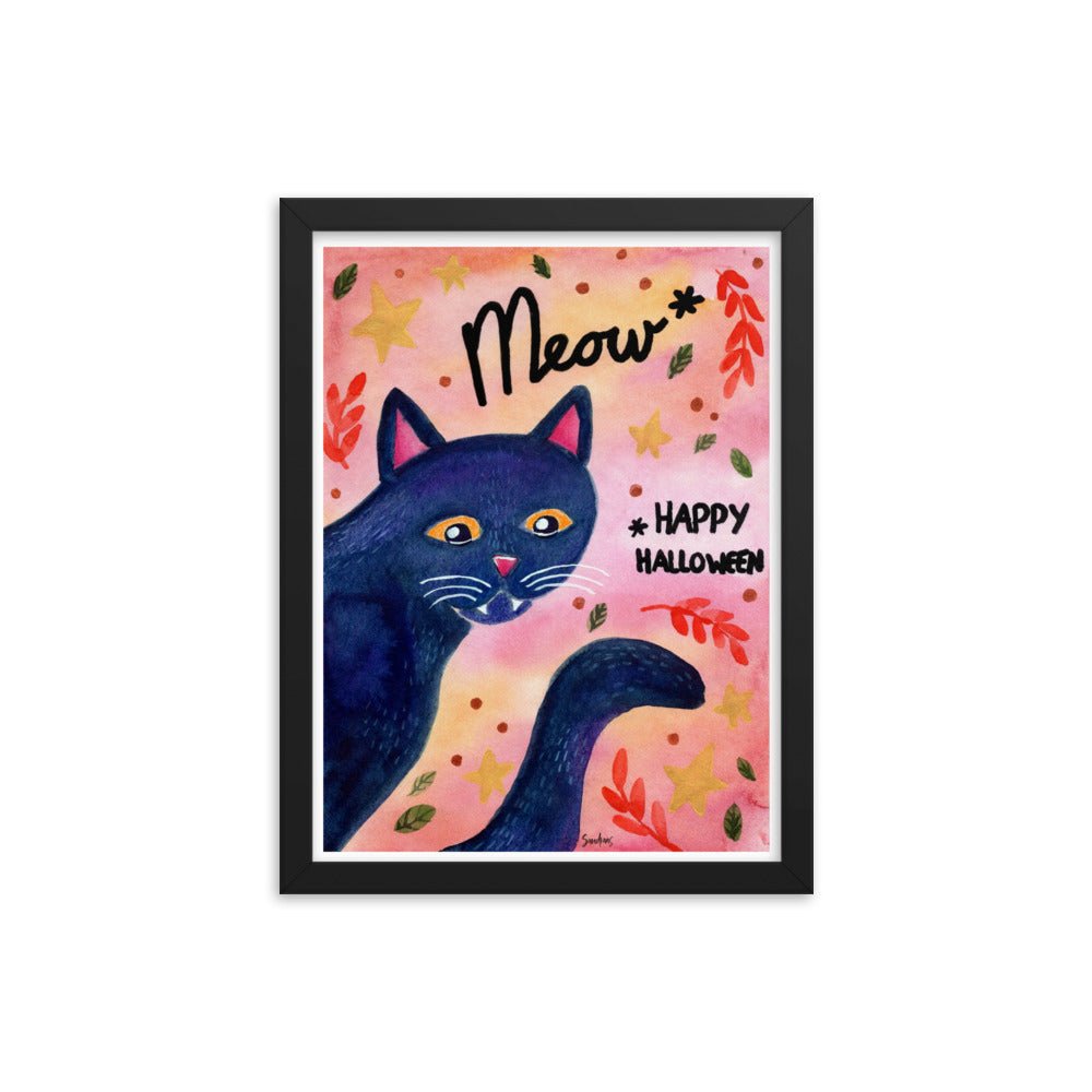 Framed Poster β Happy Halloween Black Cat ππββ¬ - SANDRAAS