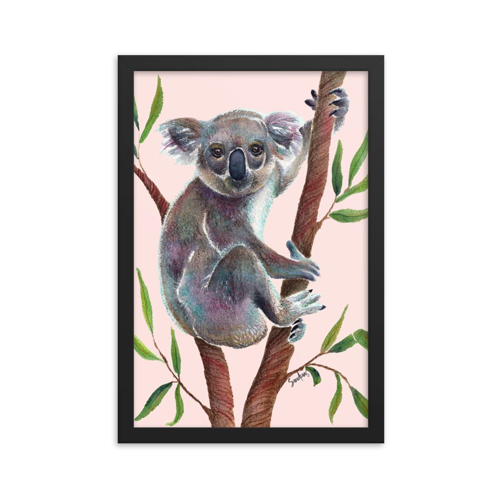 🐨 Framed Koala Bear Poster – Misty Rose Edition 🌸 - Framed Poster - SANDRAAS