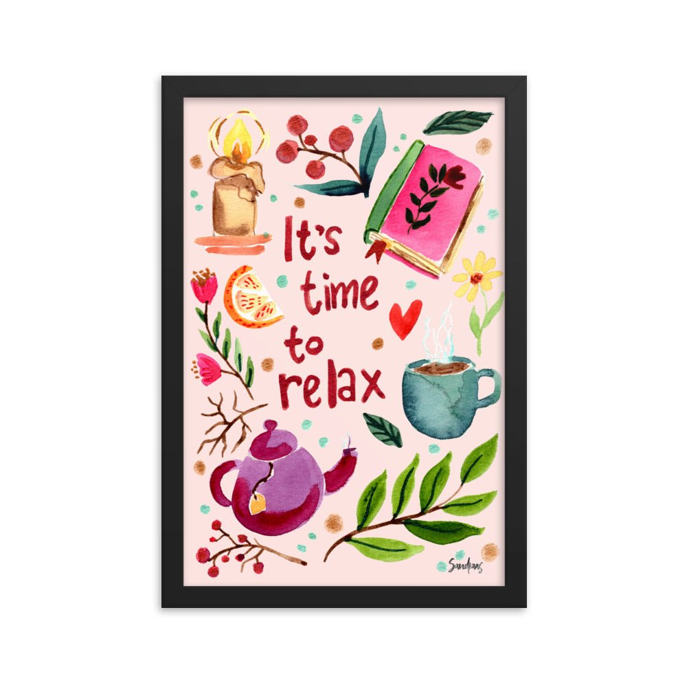Framed Poster – It’s Time to Relax | Cozy Autumn Vibes 🍂☕ - SANDRAAS