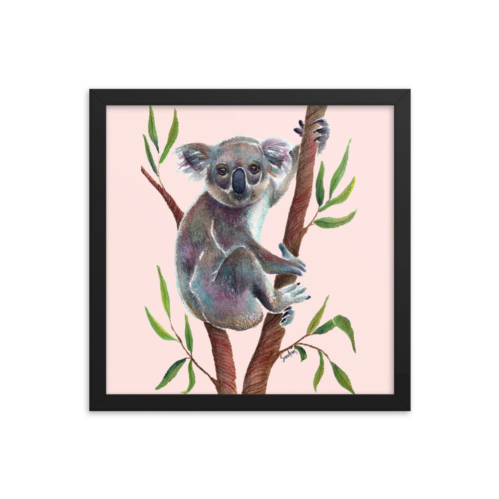 🐨 Framed Koala Bear Poster – Misty Rose Edition 🌸 - Framed Poster - SANDRAAS