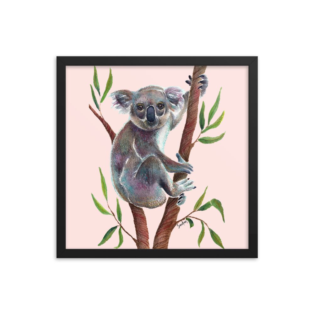 🐨 Framed Koala Bear Poster – Misty Rose Edition 🌸 - Framed Poster - SANDRAAS