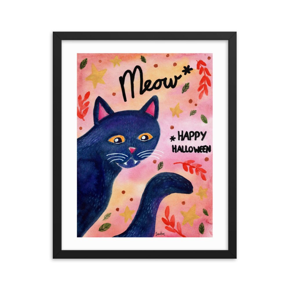 Framed Poster β Happy Halloween Black Cat ππββ¬ - SANDRAAS