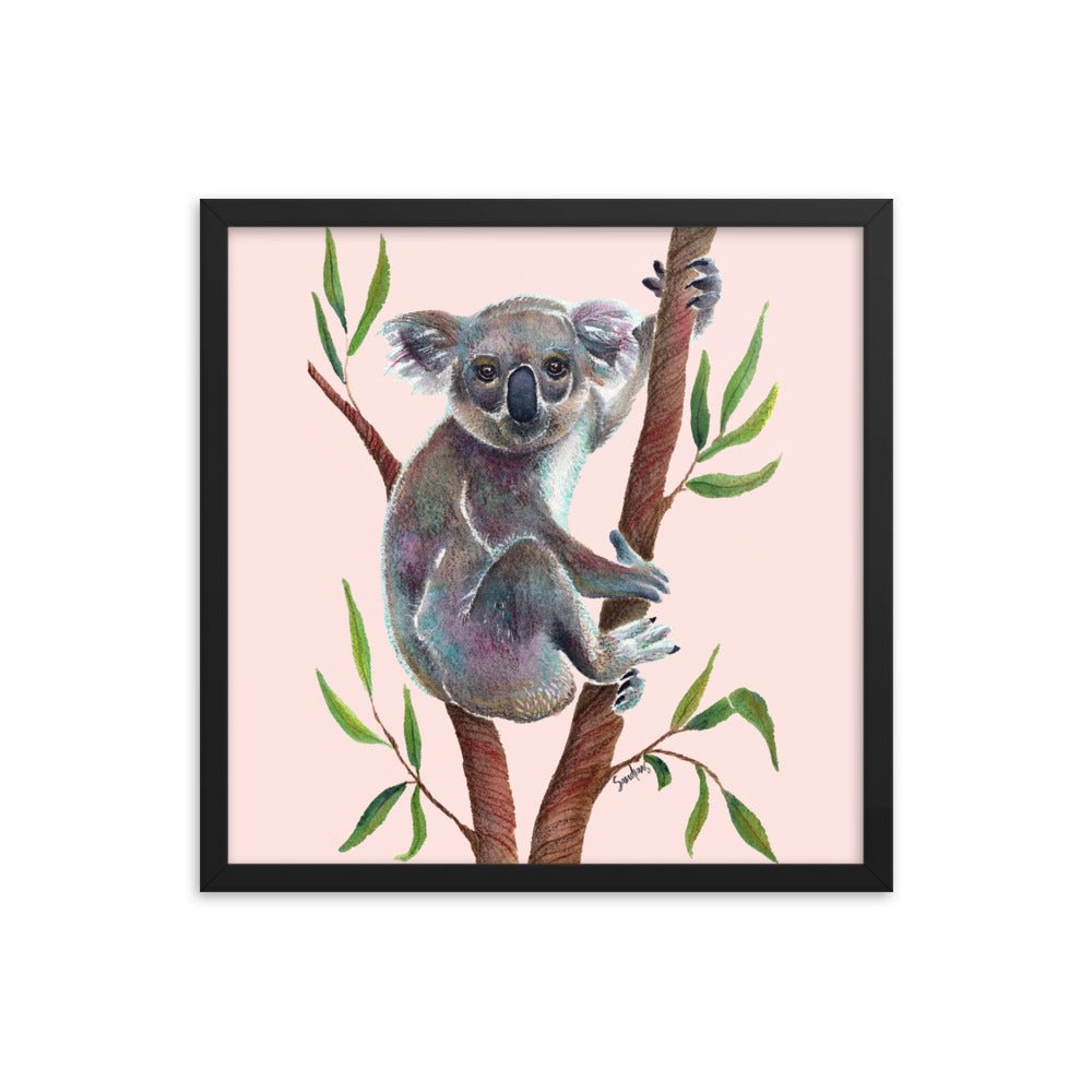 🐨 Framed Koala Bear Poster – Misty Rose Edition 🌸 - Framed Poster - SANDRAAS