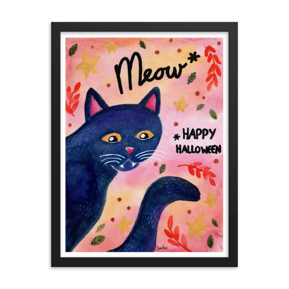 Framed Poster β Happy Halloween Black Cat ππββ¬ - SANDRAAS