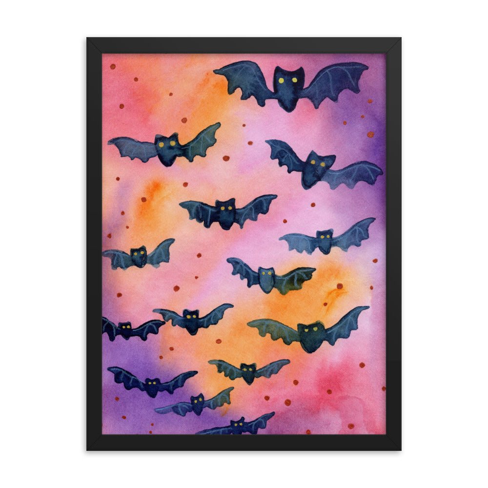 Framed Poster – Halloween Bats 🦇🎃 - SANDRAAS