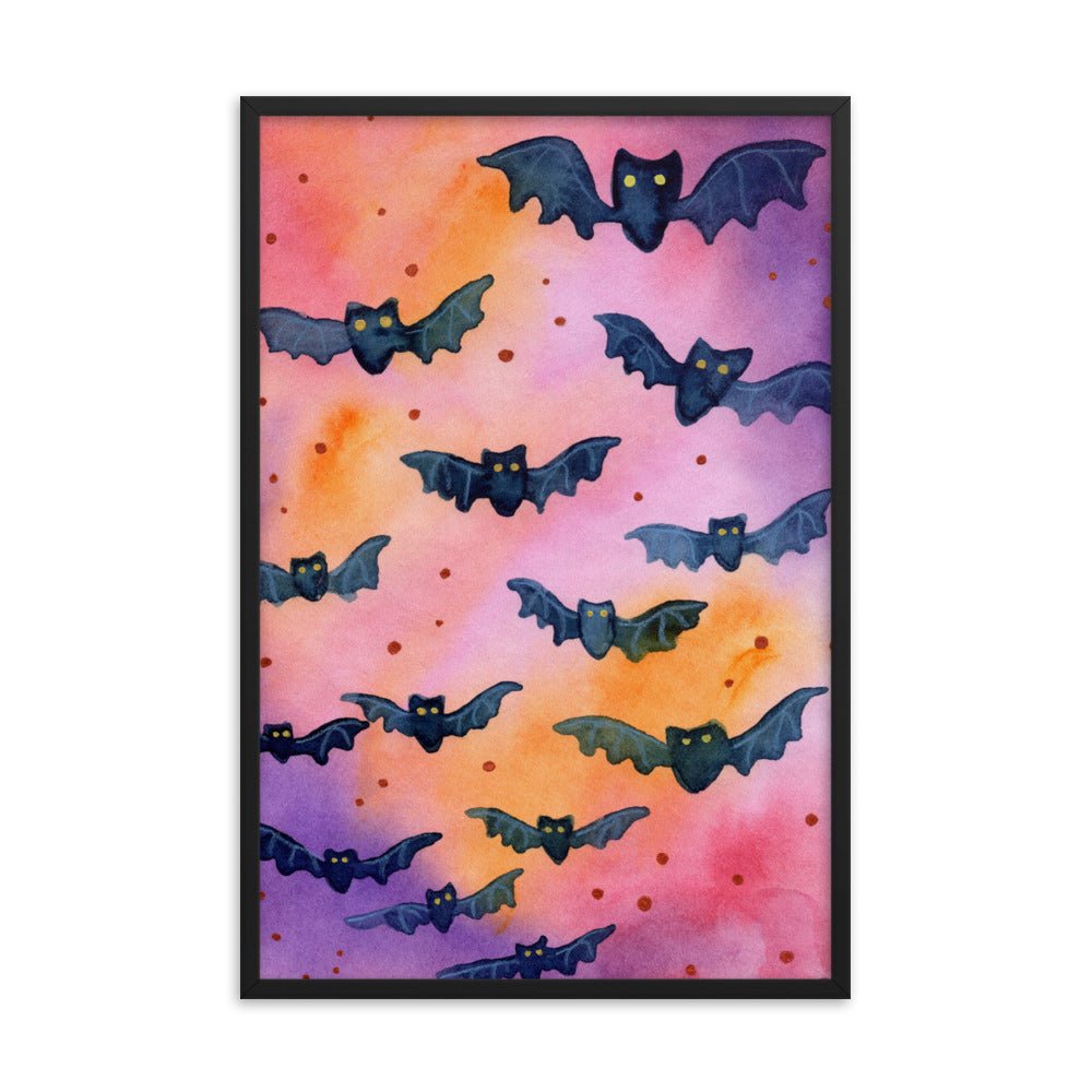 Framed Poster – Halloween Bats 🦇🎃 - SANDRAAS