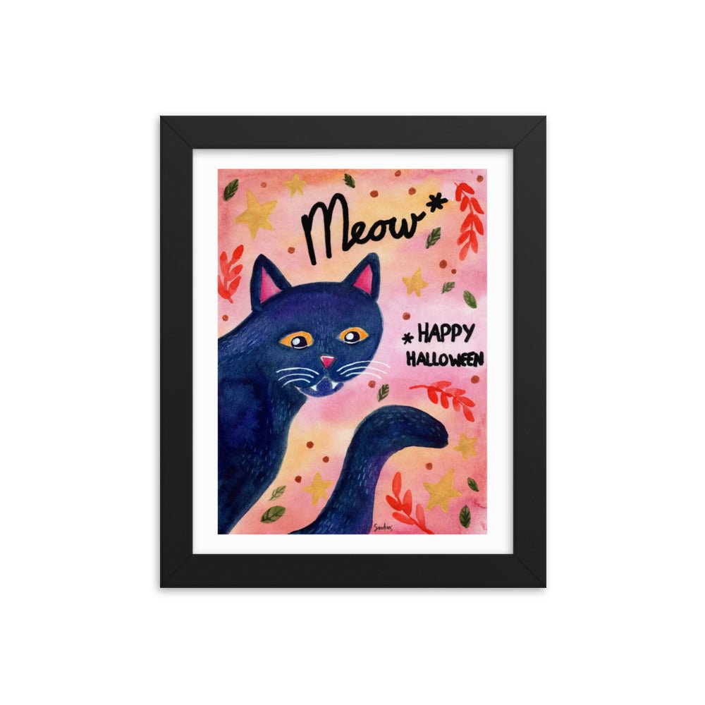 Framed Poster β Happy Halloween Black Cat ππββ¬ - SANDRAAS