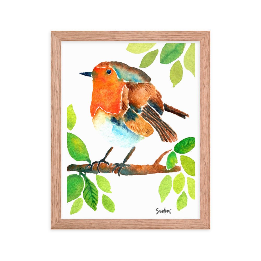 🎨 Framed Poster – Robin on a Branch – A Delicate Touch of Nature for Your Walls - SANDRAAS