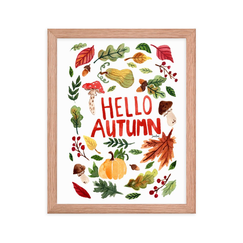 Framed Poster - Hello Autumn - White 🍂🎃 - SANDRAAS
