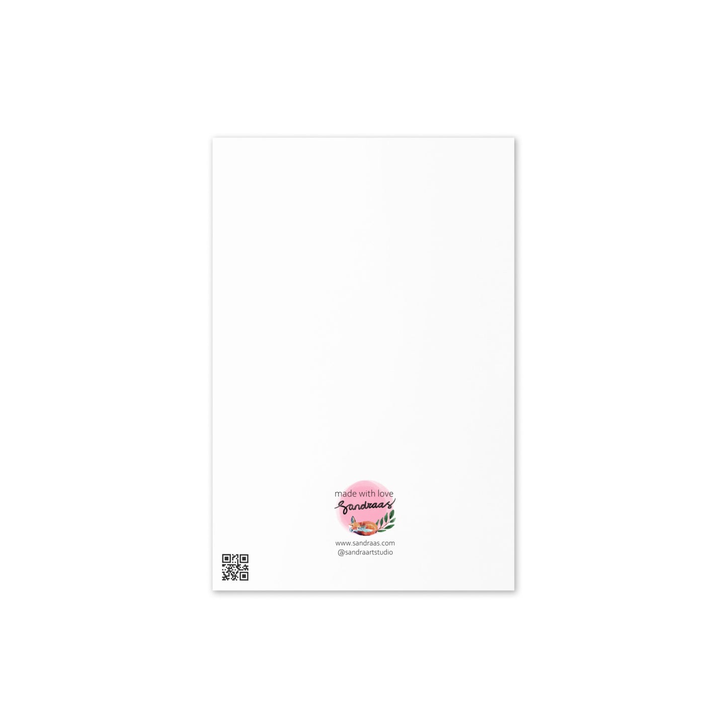 Happy Birthday Card – Whimsical Watercolor Cake on Blue & Pink Background - SANDRAAS