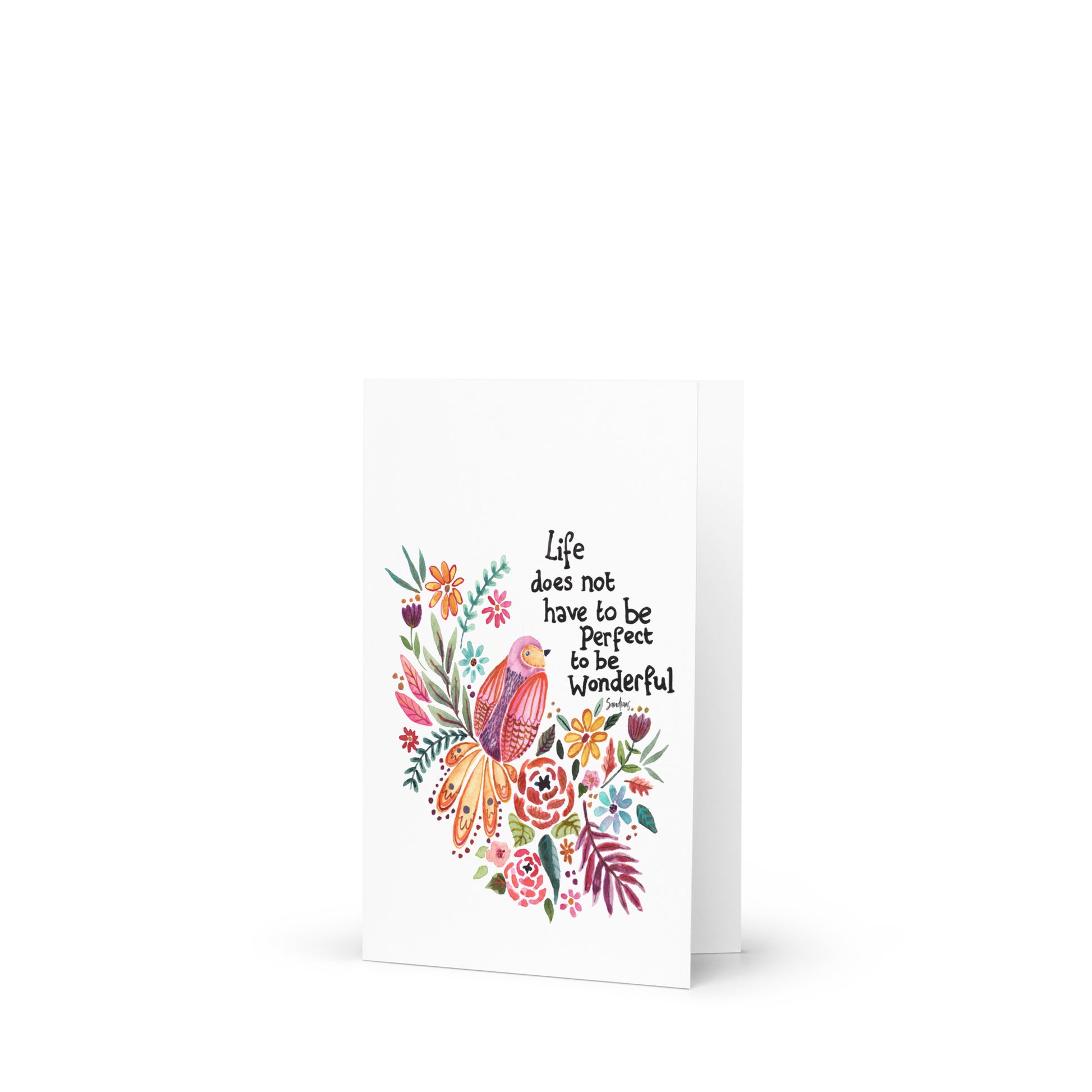🌸 Greeting Card – Life Doesn’t Have to Be Perfect 🐦💌 - SANDRAAS
