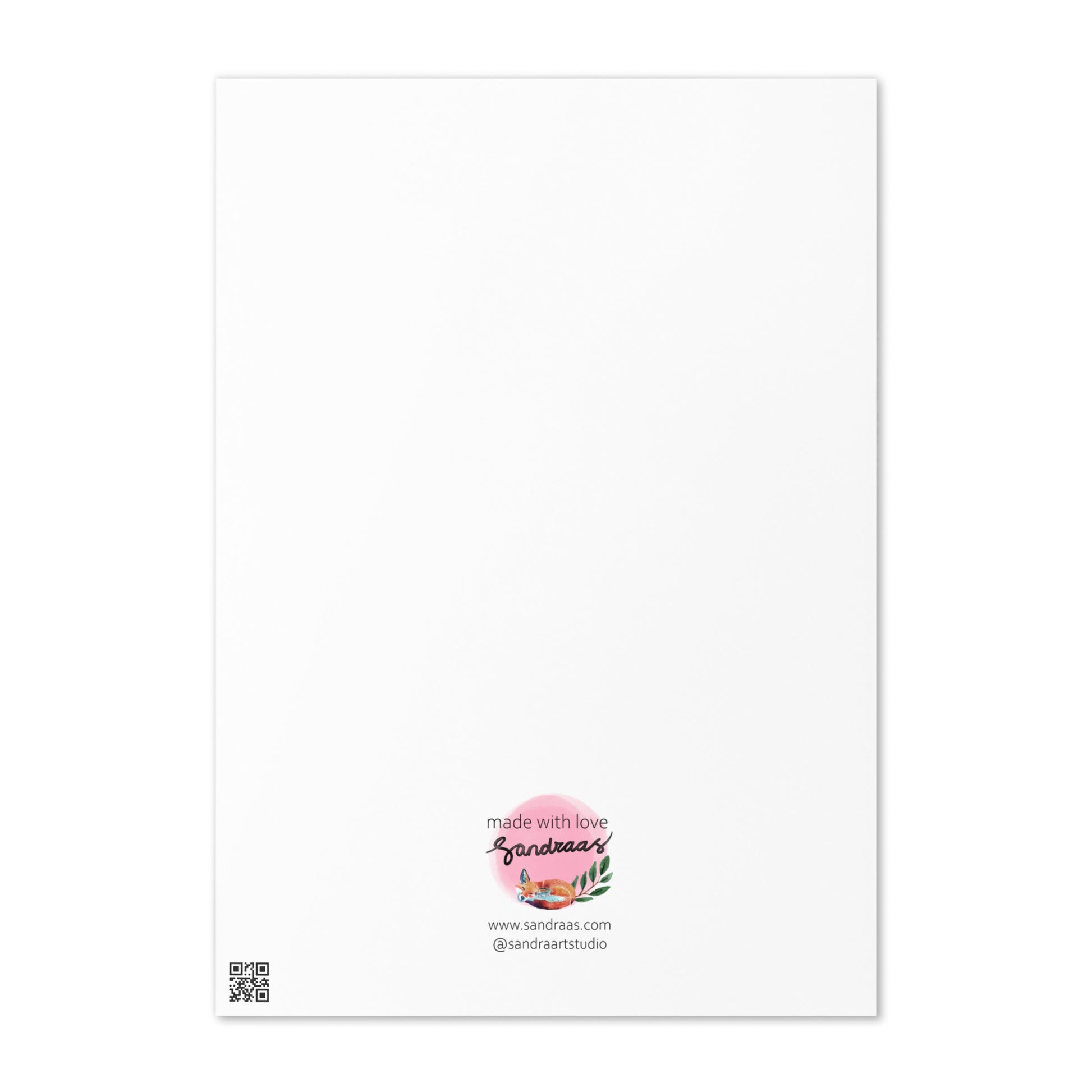 Happy Birthday Card – Whimsical Watercolor Cake on Blue & Pink Background - SANDRAAS