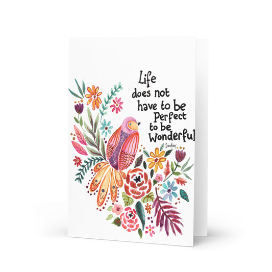 🌸 Greeting Card – Life Doesn’t Have to Be Perfect 🐦💌 - SANDRAAS