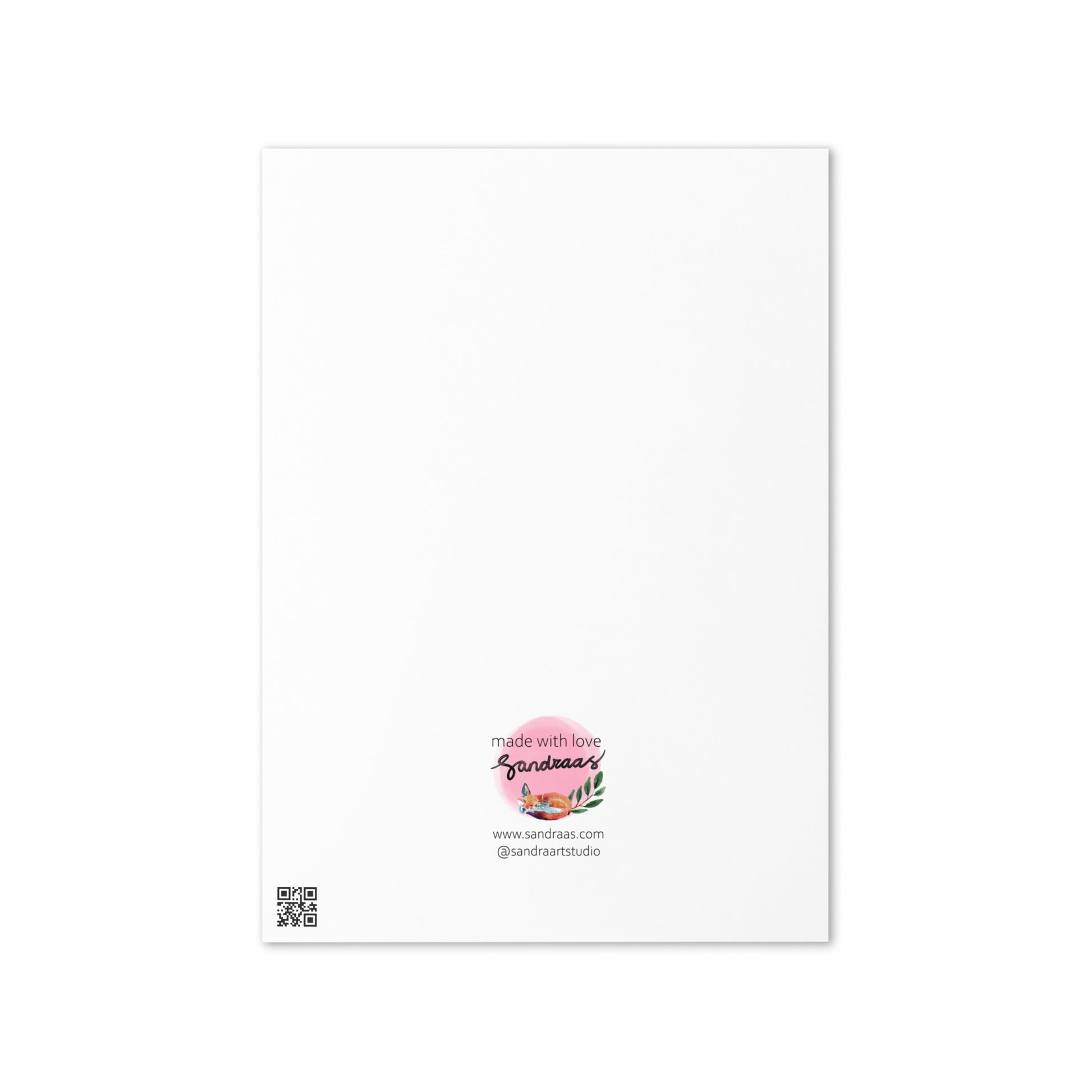 Happy Birthday Card – Whimsical Watercolor Cake on Blue & Pink Background - SANDRAAS