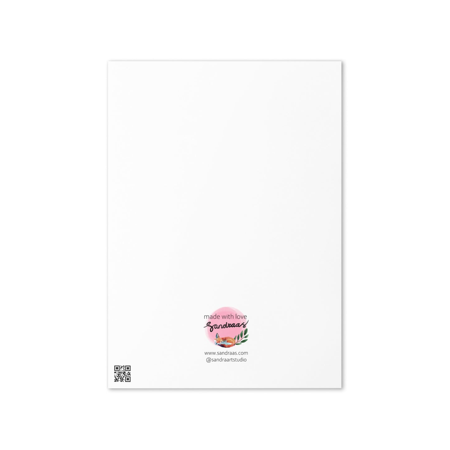 It’s a Girl Baby Card – Watercolor Sleeping Deer on Pink Background - SANDRAAS