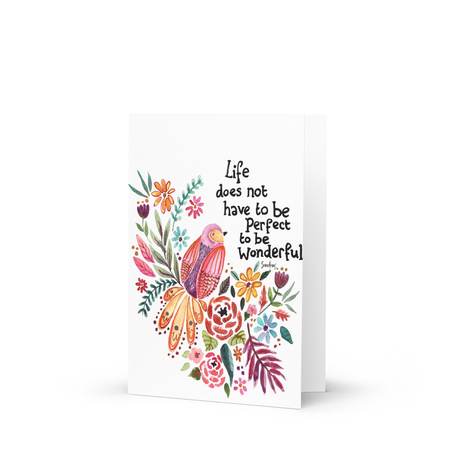 🌸 Greeting Card – Life Doesn’t Have to Be Perfect 🐦💌 - SANDRAAS