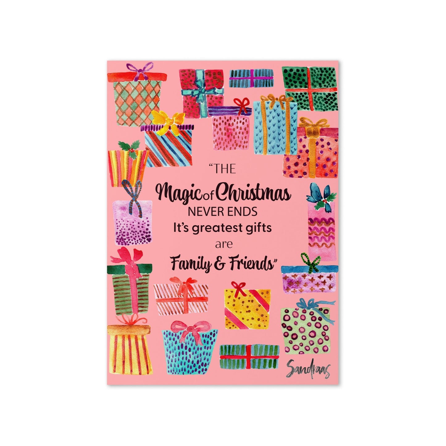 Magic of Christmas Card – Bright & Joyful Watercolor Design 🎁 - SANDRAAS