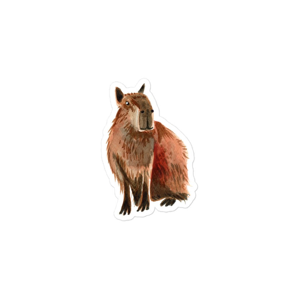 Capybara Watercolor Sticker – Bubble - Free Vinyl for Smooth, Durable Fun - SANDRAAS
