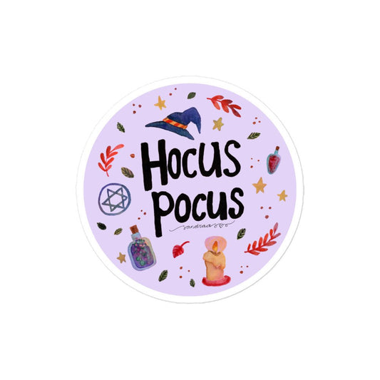 Hocus Pocus Halloween Sticker • Watercolor Witchy Vinyl Decal • Spooky Bubble - Free Adhesive Sticker - SANDRAAS