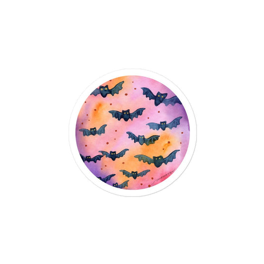 Halloween Bats Sticker • Watercolor Bat Illustration Vinyl Decal • Spooky Bubble - Free Adhesive Sticker - SANDRAAS