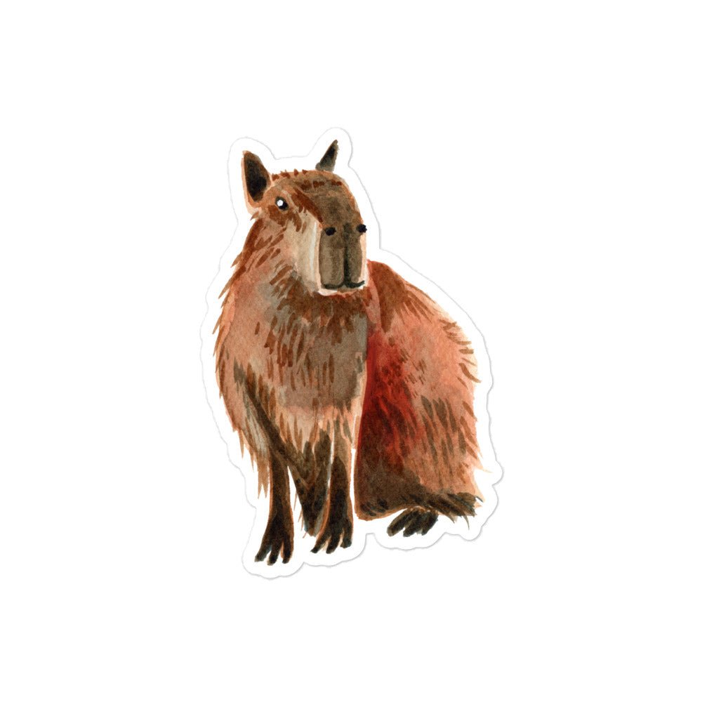 Capybara Watercolor Sticker – Bubble - Free Vinyl for Smooth, Durable Fun - SANDRAAS