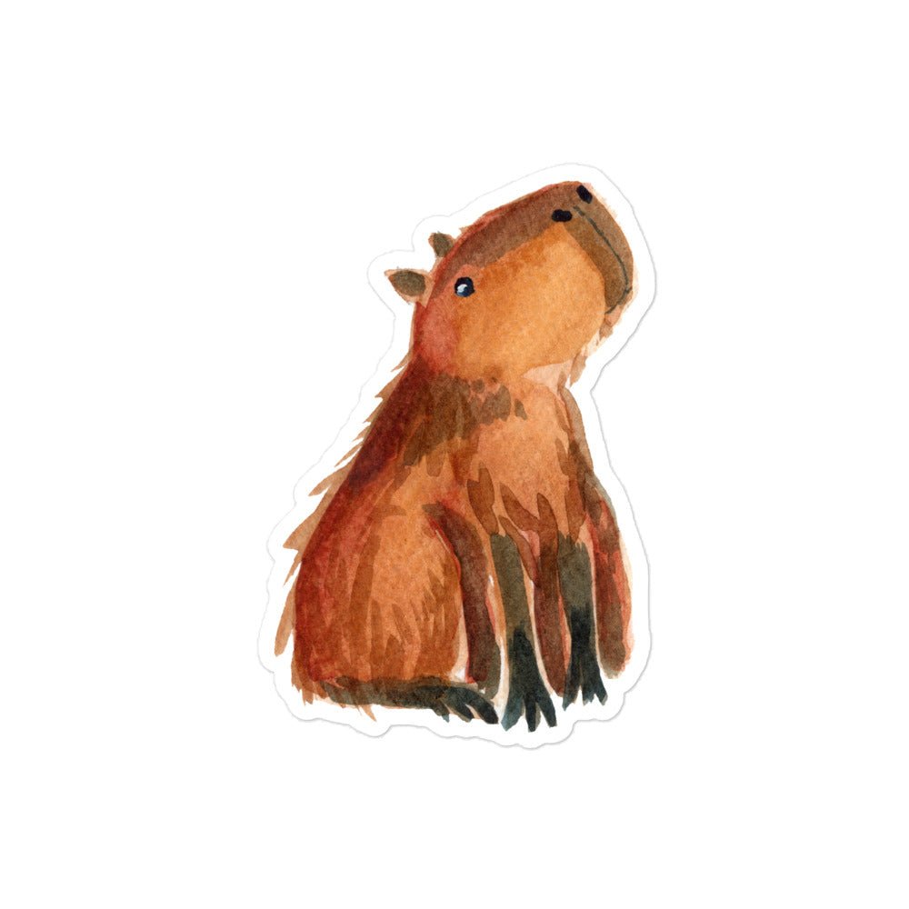 Watercolor Capybara Sticker – Durable Bubble - Free Vinyl - SANDRAAS