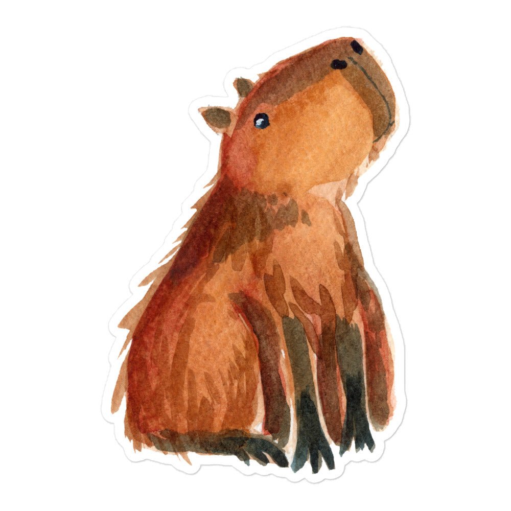 Watercolor Capybara Sticker – Durable Bubble - Free Vinyl - SANDRAAS