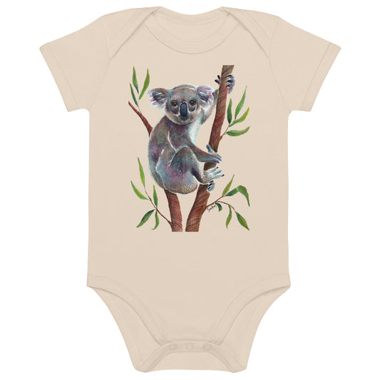 🐨 Organic Cotton Baby Bodysuit – Koala Bear Edition 🌿 - SANDRAAS
