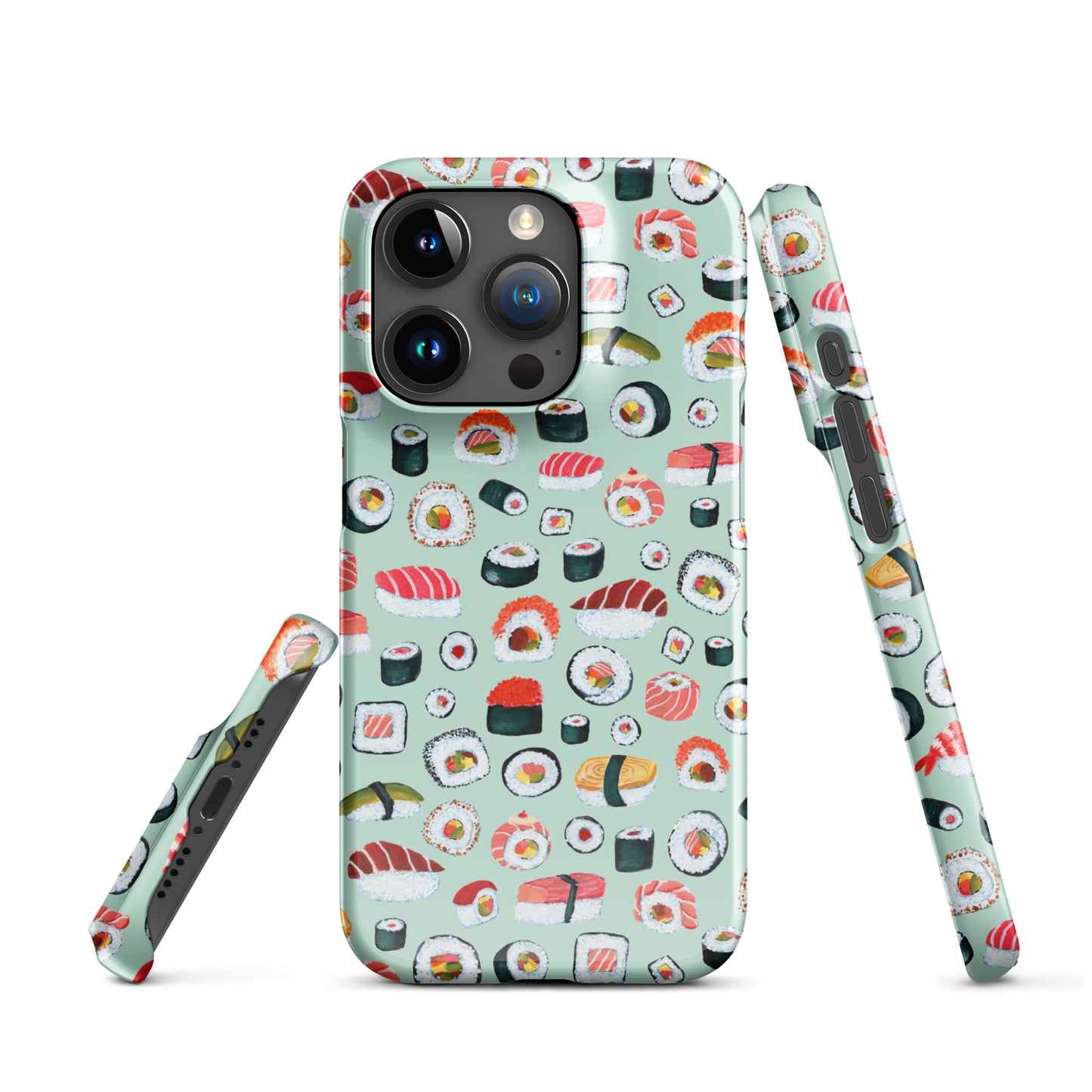🍣 Snap iPhone® Case – Sushi Pattern – Mint - iPhone Case - SANDRAAS