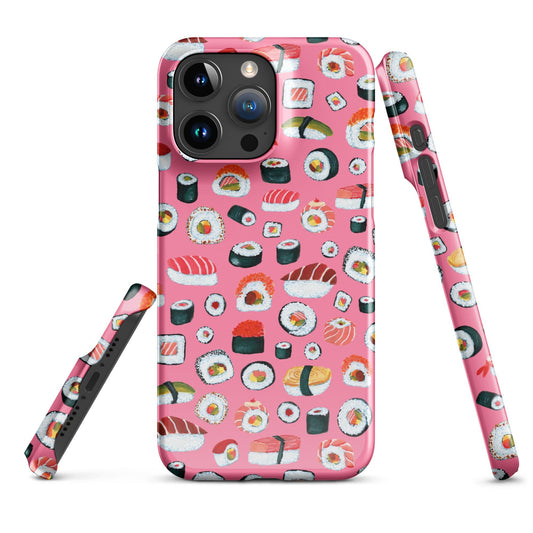 🍣 Snap iPhone® Case – Sushi Pattern – Pink - iPhone Case - SANDRAAS