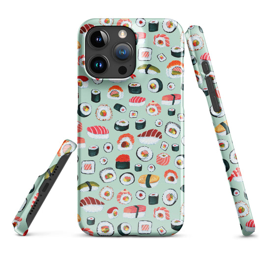 🍣 Snap iPhone® Case – Sushi Pattern – Mint - iPhone Case - SANDRAAS