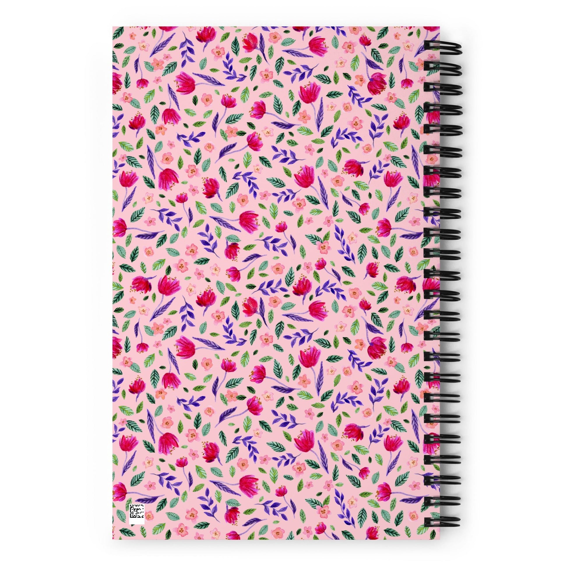 💗 “I Am Enough” Spiral Notebook – Pink Floral Edition 🌸 - SANDRAAS