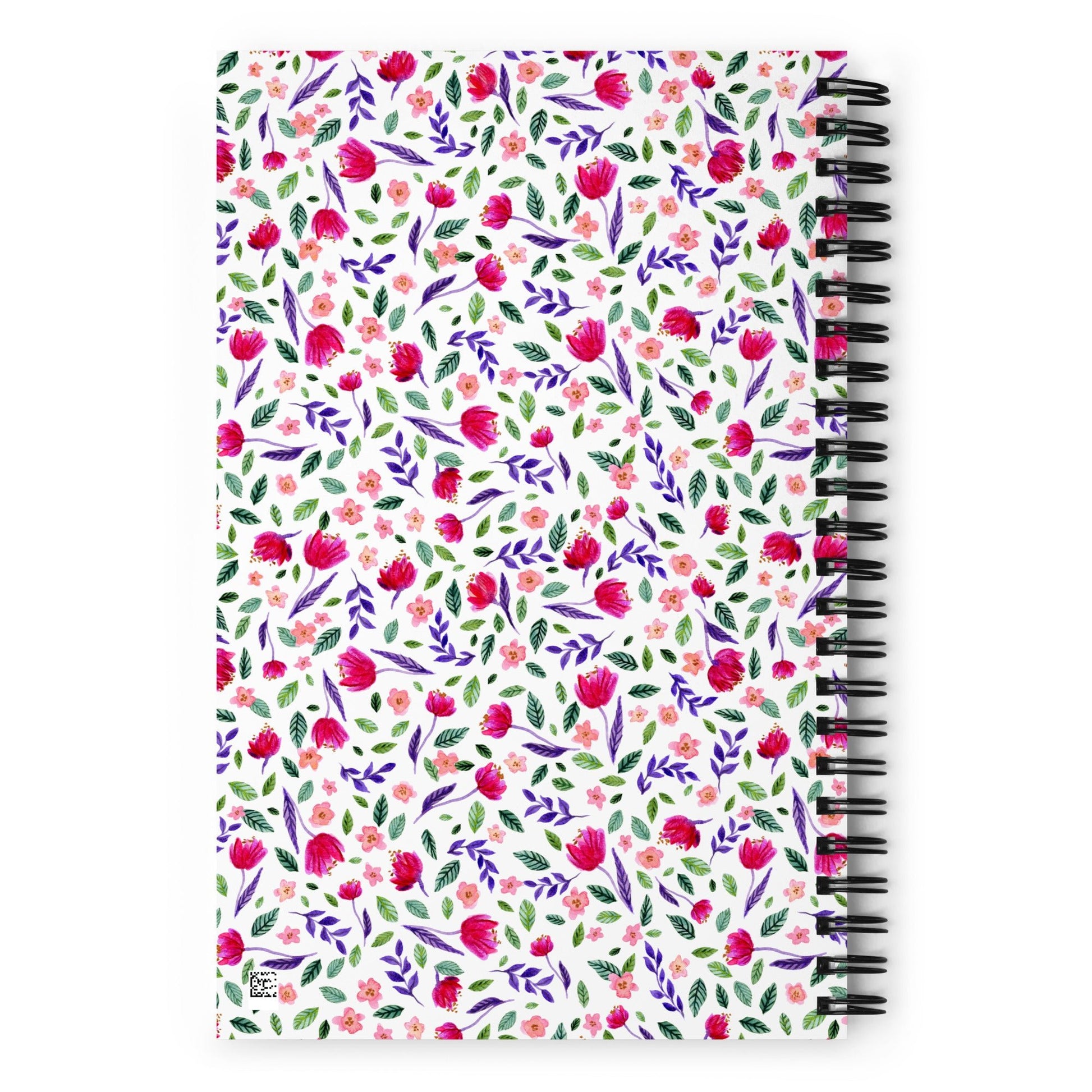 💖 “I Am Enough” Spiral Notebook – White Floral Edition 🌸 - SANDRAAS